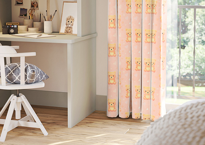 Little Bear, Peach Sorbet - Made to Measure Curtains - Image 5